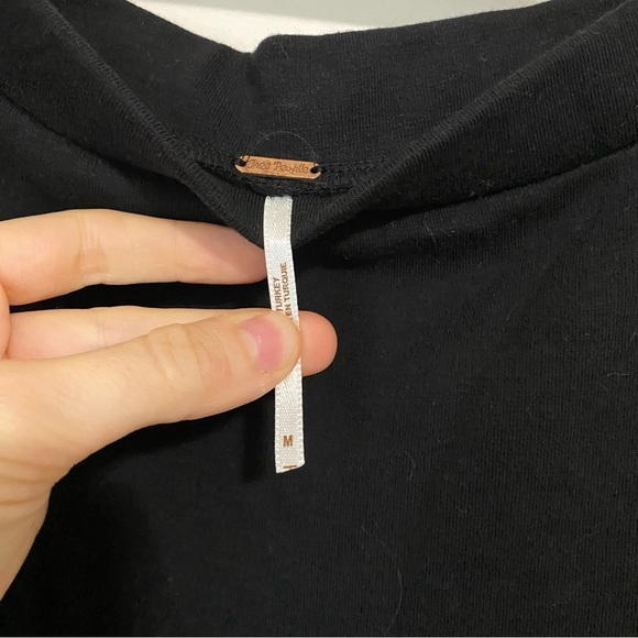 Free People Black Flare Hem Mini Dress size Medium - Picture 5 of 6